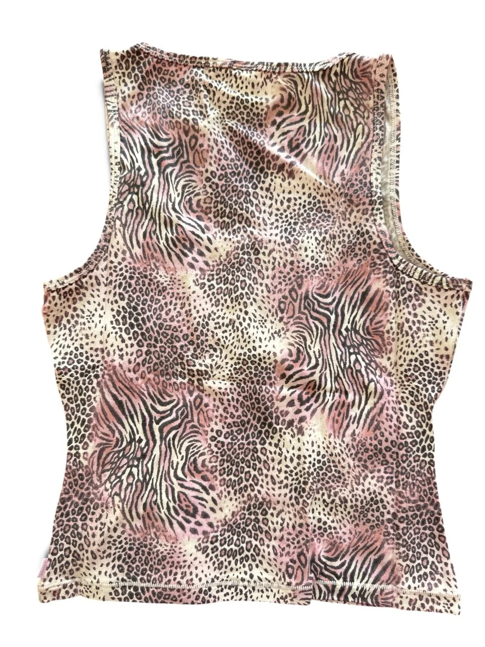 NWT SKIMS Pink Animal-Print Notch-Neck Tank XS